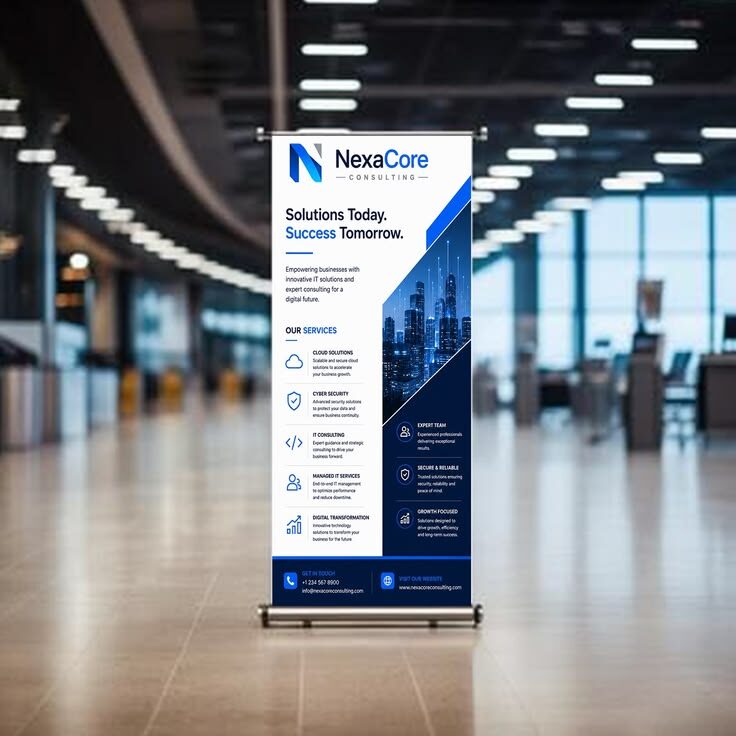 NARROW-BASED ROLLUP BANNER 2M*1M