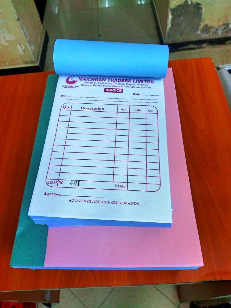 DESIGNING AND PRINTING RECEIPT BOOK